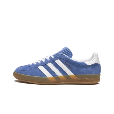 Afbeelding van adidas Originals Gazelle Indoor Sneakers laag Blue fusion cloud white gold metallic, Dames, Maat: 35.5, metallic