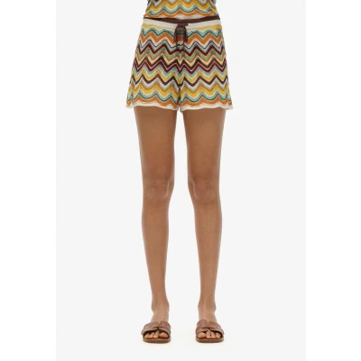 Afbeelding van Superdry zigzag Shorts, Dames, Maat: 40, Mint stripe