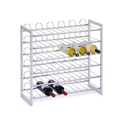 Afbeelding van Metalen wijnflessen rek/wijnrek voor 36 flessen 68 x 26,5 63 cm Wijnfles houder stapelbaar