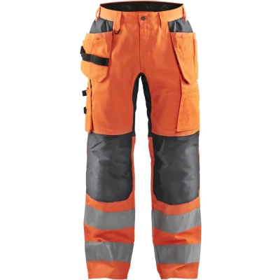 Afbeelding van Blaklader Werkbroek met stretch High Vis 1552 1811 Oranje/Medium Grijs