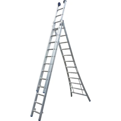 Afbeelding van Little Jumbo SuperPRO 3 delige Ladder 3x9 Sporten (blank aluminium)