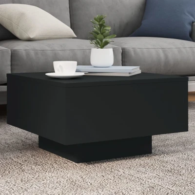 Afbeelding van Salontafel met LED verlichting 55x55x31 cm zwart