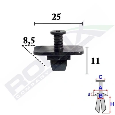 Afbeelding van ROMIX C70541 Clip, sier /beschermingslijst VOLKSWAGEN: Golf 7 Variant, Tiguan Allspace