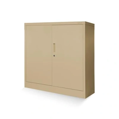Afbeelding van C001B Bureaukast, metalen opbergkast, 2 verstelbare planken, gepoedercoat, afsluitbaar (beige)