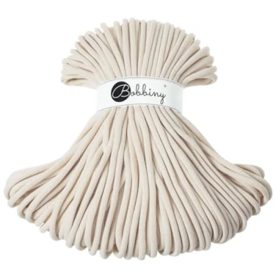 Afbeelding van Bobbiny Macramétouw, gevlochten, jumbo, 9 mm (natuur), 100 m