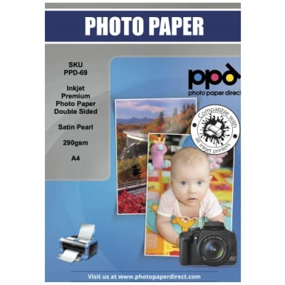 Afbeelding van PPD 50 x A4 fotopapier, dubbelzijdig, gesatineerd, inkjet, sterk gewicht 290 g, dubbelzijdig papier van professionele kwaliteit, voor brochures 69
