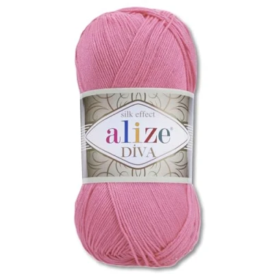 Afbeelding van Frida&#039;s Wollhaus Alize Diva breiwol, haken van microvezel, 100 g, 64 kleuren (178 donkerroze)