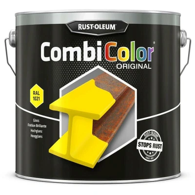Afbeelding van Rust oleum Combicolor Hoogglans Koolzaadgeel 1021 2,5 Liter