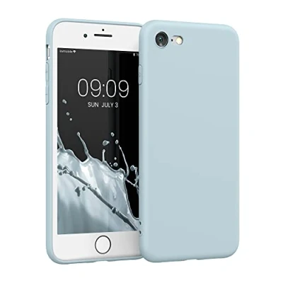 Afbeelding van kwmobile telefoonhoesje geschikt voor Apple iPhone SE (2022) / (2020) 8 7 Hoesje smartphone Precisie camera uitsnede In pastelblauw