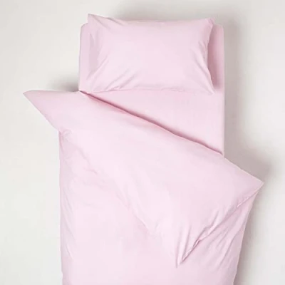 Afbeelding van Homescapes kinderbedlinnen roze, 120 x 150 cm percal, 100% Egyptisch katoen
