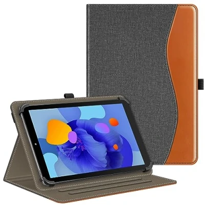 Afbeelding van FINTIE Universele hoes voor Tablet 10 inch, multipositiehoes Teclast, Blackview, YESTEL, YOTOPT, MEBERRY, OSCAL enz., tablethoes 20,5 cm, 10,9 inch/11 grijs/bruin