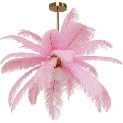Afbeelding van Hanglamp veren roze Kare Design