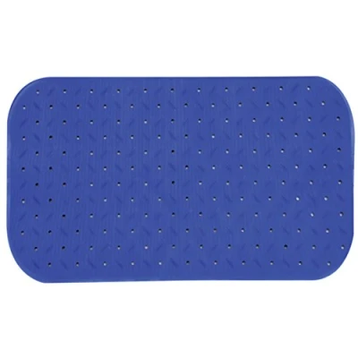Afbeelding van MSV Douche/bad anti slip mat badkamer rubber blauw 36 x 65 cm met zuignappen
