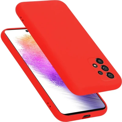 Afbeelding van Cadorabo Hoesje geschikt voor Samsung Galaxy A73 5G in LIQUID ROOD Beschermhoes gemaakt van flexibel TPU silicone Case Cover