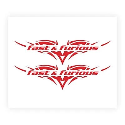Afbeelding van Quattroerre Fast and Furious autostickers, voorgesneden, rood