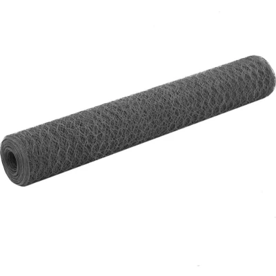 Afbeelding van Kippengaas 25x1 m staal met PVC coating grijs