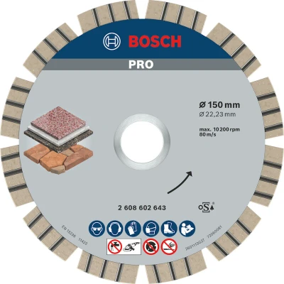 Image de BOSCH 2608602643 Disque de coupe diamanté Best for Stone 150 x 22,23 2,4 12 mm