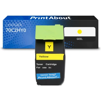 Afbeelding van Huismerk Lexmark 70C2HY0 (702HY) Toner Geel Hoge capaciteit