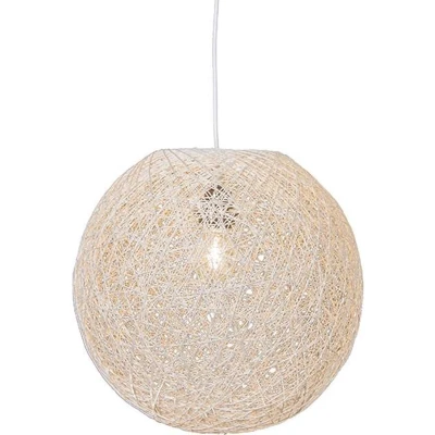 Afbeelding van QAZQA Landelijke hanglamp wit 45 cm Corda