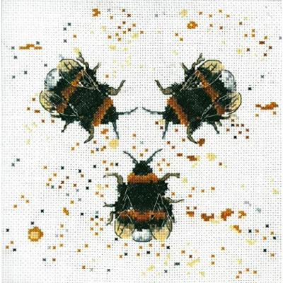 Afbeelding van Borduurpakket Bree Merryn Bee Happy 20 x cm 14 count telpatroon om zelf te borduren