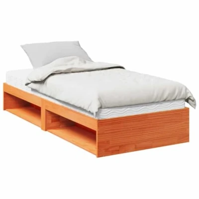 Afbeelding van vidaXL Slaapbank met matras 80x200 cm massief grenenhout wasbruin