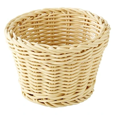 Afbeelding van APS mand rond &quot;Profi Line&quot;, beige vlechtwerkmand, van polypropyleen, vlechtwerkcontainer, broodmandje, levensmiddelenmand, diameter Ø 13 cm, hoogte 10 cm