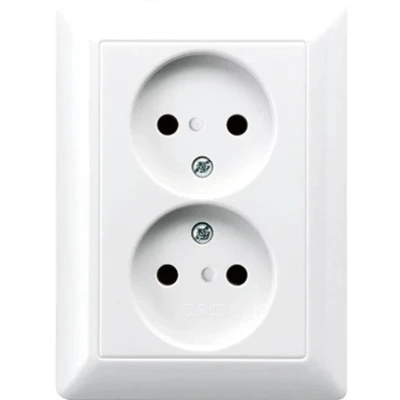 Afbeelding van JUNG AS5010UWW WANDCONTACTDOOS 2 VOUDIG ZONDER RANDAARDE ALPIN WIT