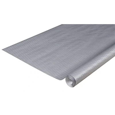 Afbeelding van Pro tafelkleed, ref. 800652l, doos van 16 wegwerptafelkleden gemaakt versierd papier, unieke, esthetische en diepe versiering, rol 6 m lang 1,20 breed, kleur: metallic zilver