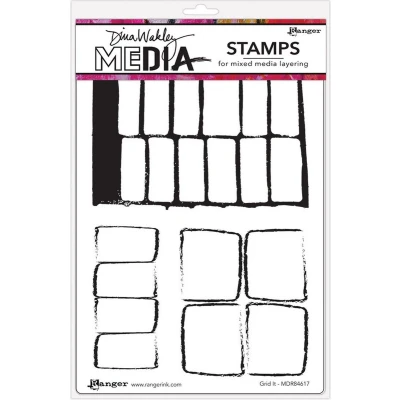 Afbeelding van Ranger Dina Wakley Media Cling Stamps Grid It