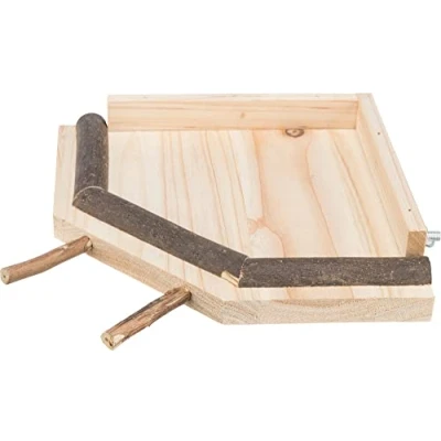 Afbeelding van Trixie Landingsplaats Met Zitstokken Hout Naturel 19X19 CM