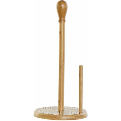 Afbeelding van Houder voor keukenpapier DKD Home Decor 16,5 x 35 cm Natuurlijk Zwart