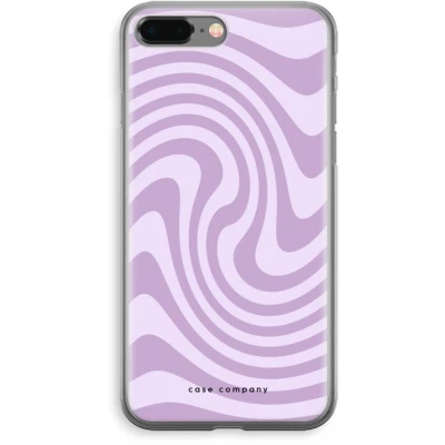 Afbeelding van Case Company® hoesje geschikt voor iPhone 8 Plus Swirl Paars Soft Cover Telefoonhoesje Bescherming aan alle Kanten en Schermrand