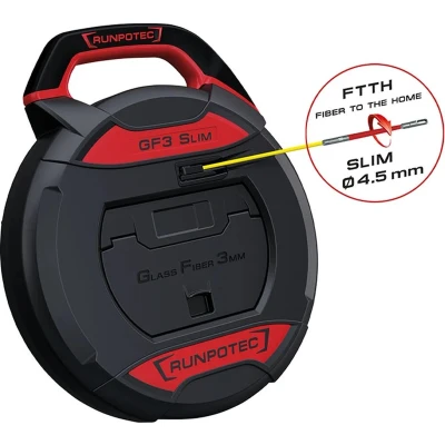 Afbeelding van Runpotec GF3 SLIM glasvezeltrekveer Ø3mm met RG4.5 geleidekop frontdraad zonder lengtemeter 20 meter (10210)