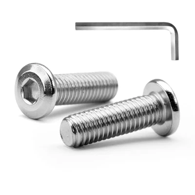 Afbeelding van MINHER M6 x 25 mm 20 stuks platte zeskantige verzonken schroeven bouten meubelbouten roestvrij staal A2 V2A volledige schroefdraad (met knopsleutel)