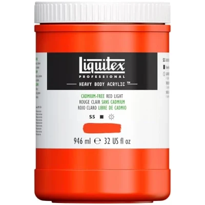 Afbeelding van Liquitex Heavy Body Professionele acrylverf dikke behuizing, 946 ml, kleur rood zonder licht cadmium