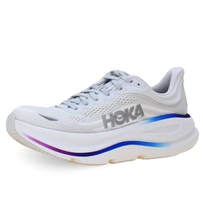 Afbeelding van HOKA Bondi Hardloopschoenen voor op de weg, Dames, Maat: 37 1/3, Cosmic grey/white Textiel/ synthetisch