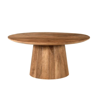 Afbeelding van Salvator ronde salontafel Ø80 cm hout naturel