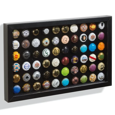 Afbeelding van Leuchtturm Leuchtturm, Presentatie Display, Finestra geschikt voor Champagne capsules (60 st.) zwart met interieur afm: 403x255x34 mm. per