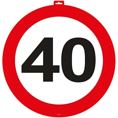 Afbeelding van 40 Jaar Verkeersbord Deurbord 47cm