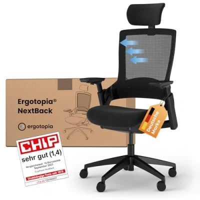 Afbeelding van Ergotopia Nextback ergonomische bureaustoel ergonomisch met verstelbare lendensteun &amp; armleuningen draaistoel neksteun directiestoel van mesh