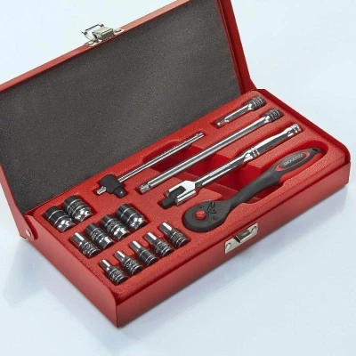 Afbeelding van Dopsleutelset 1/4&quot; opname 16 delig Engels