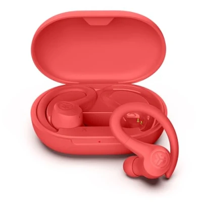 Afbeelding van JLab Go Air Sport bluetooth hoofdtelefoon, draadloos, sport, echt hoofdtelefoon met 35 uur batterijduur, IP55 waterdicht, app bediening, blauwgroen