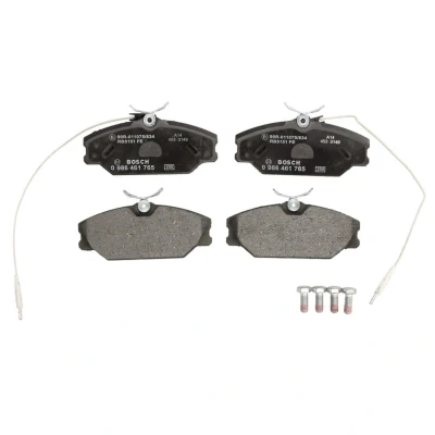 Afbeelding van BOSCH 0 986 461 765 Remblokkenset Low Metallic Met ingebouwde slijtagesensor anti kreukplaat, schroeven toebehoren RENAULT: MEGANE 2