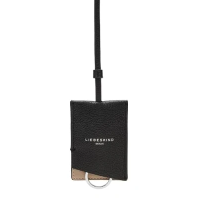 Afbeelding van LIEBESKIND BERLIN Leren Sleutelhanger Chudy Small Pebble Pendant Black Zwart
