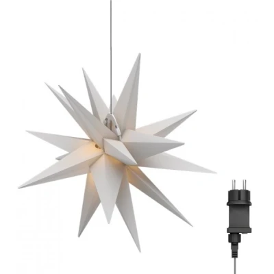 Afbeelding van Goobay LED 3D Kerstster, Ø 56 cm, 4,5 V buitentransformator buitenster met timer en 18 punten, warmwit (3000 K), van weerbestendig kunststof (...