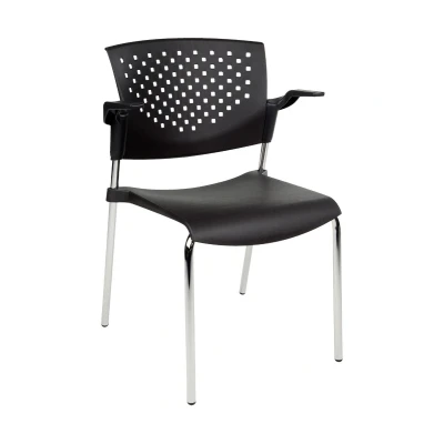 Afbeelding van Vergaderstoel of Kantinestoel Lente Chroom Frame met armleuningen