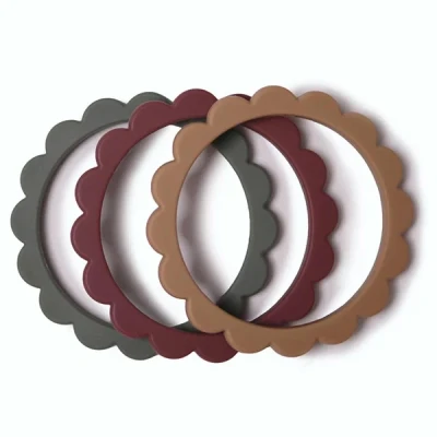 Afbeelding van Mushie bijtring armband dried thyme natural berry 3st