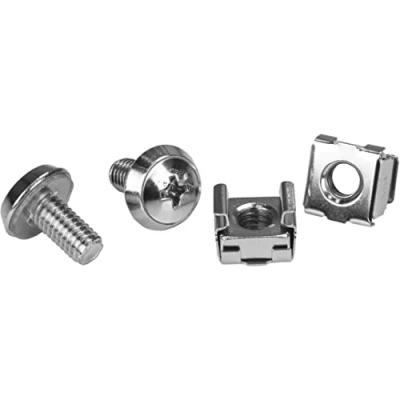 Image de StarTech.com vis M6 et écrous cages pour rack serveur 12 mm de montage armoire Paquet 20 Kit argent (pack 20)