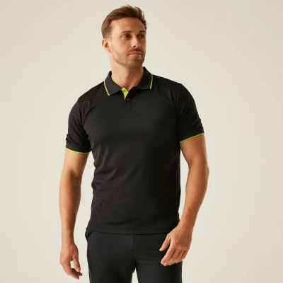 Afbeelding van Regatta Navigate Short Sleeve Polo RG264 Black/Lime