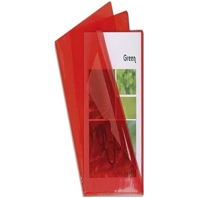Afbeelding van Exacompta Ref. 661275E Box met 100 gladde hoekhoezen van pvc, halfstijf, 13/100 formaat voor het sorteren A4 inkeping eenvoudig openen kleur: rood